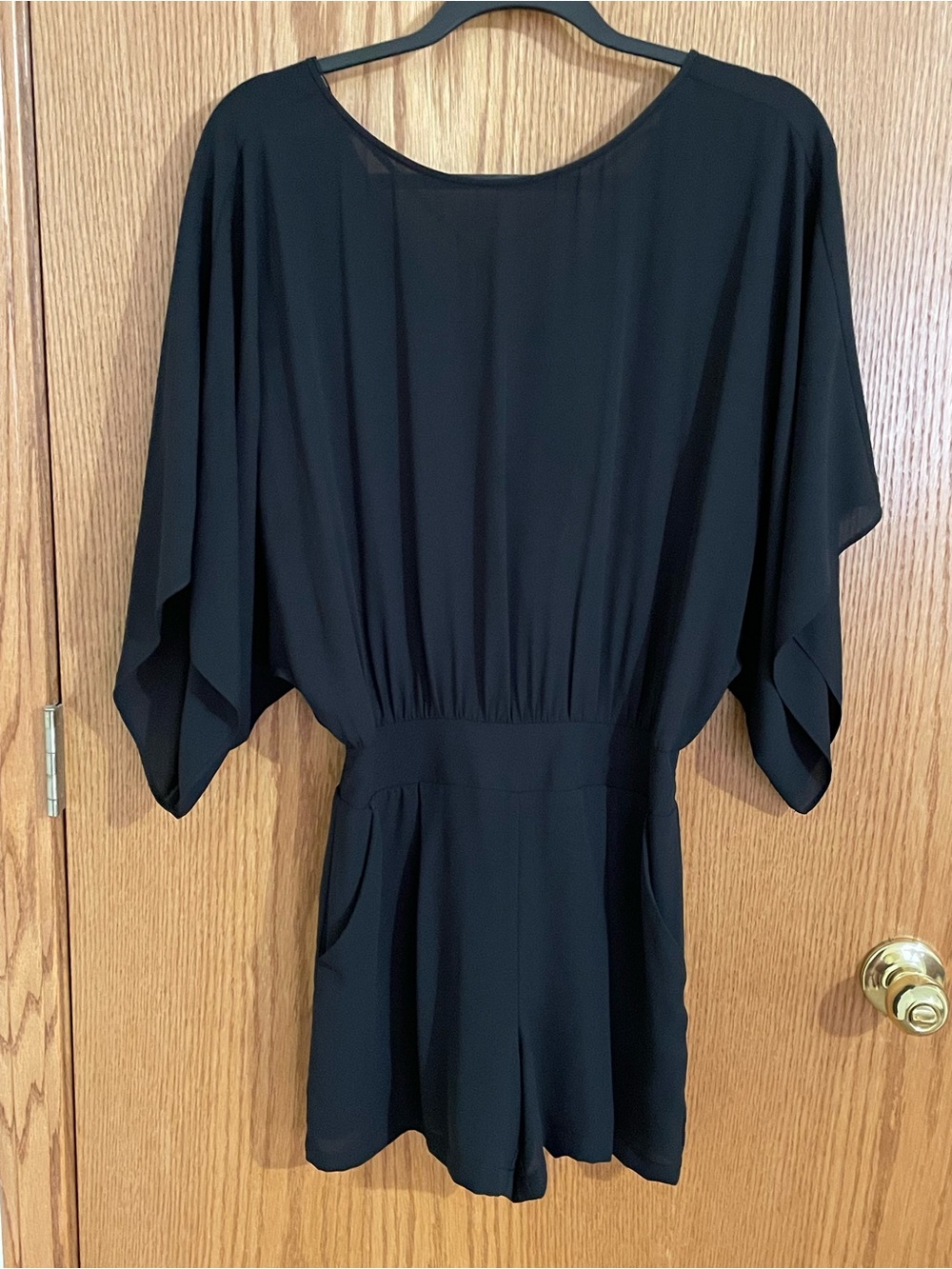 White House Black Market Black Dolman-Sleeve Romper
